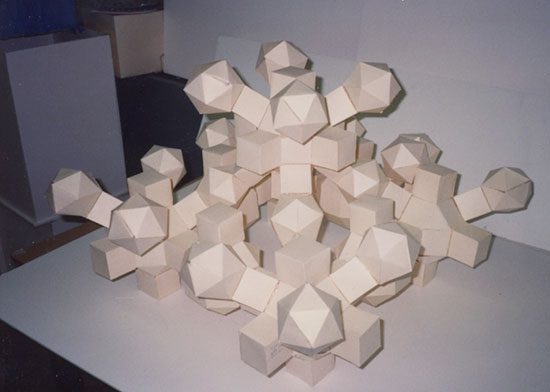 A group of white blocks sitting on top of each other.